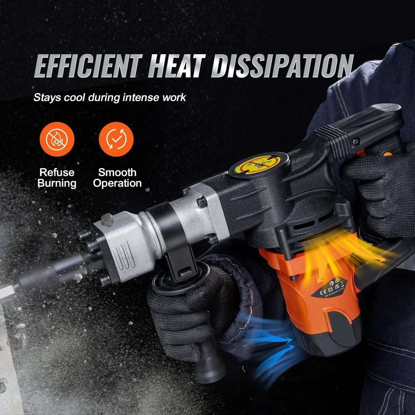 1400W Electric Demolition Jack Hammer with 2 Chisels-United States