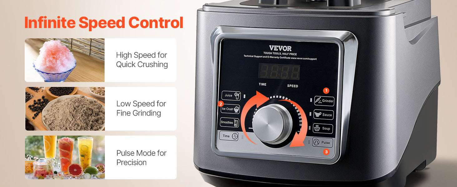 1400W High-Speed Blender with Noise Cover 2.5L/3.5L Capacity-