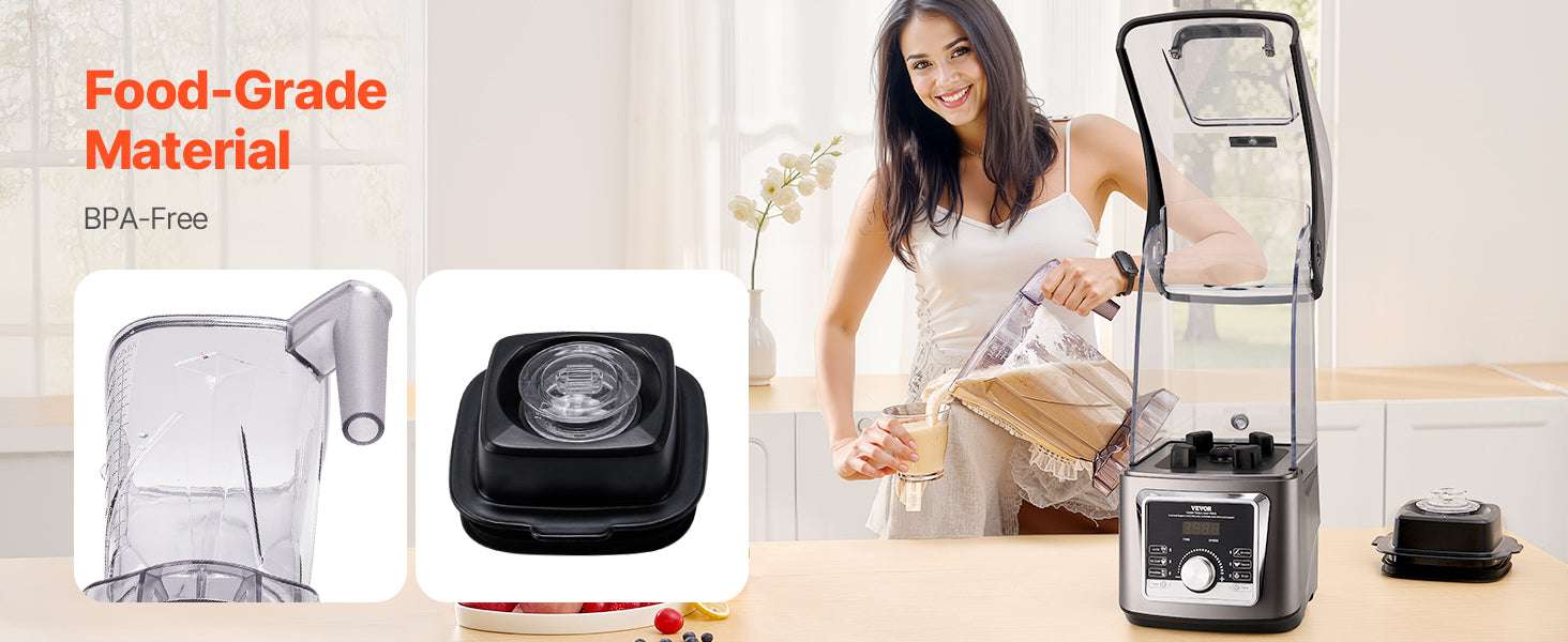 1400W High-Speed Blender with Noise Cover 2.5L/3.5L Capacity-3.5L / United States