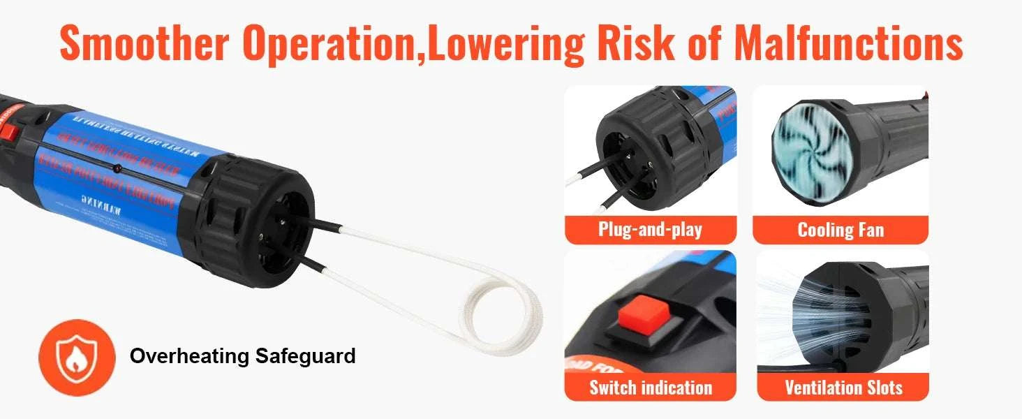 1400W Magnetic Induction Heater Kit for Rusted Bolt Removal-1400W / United States