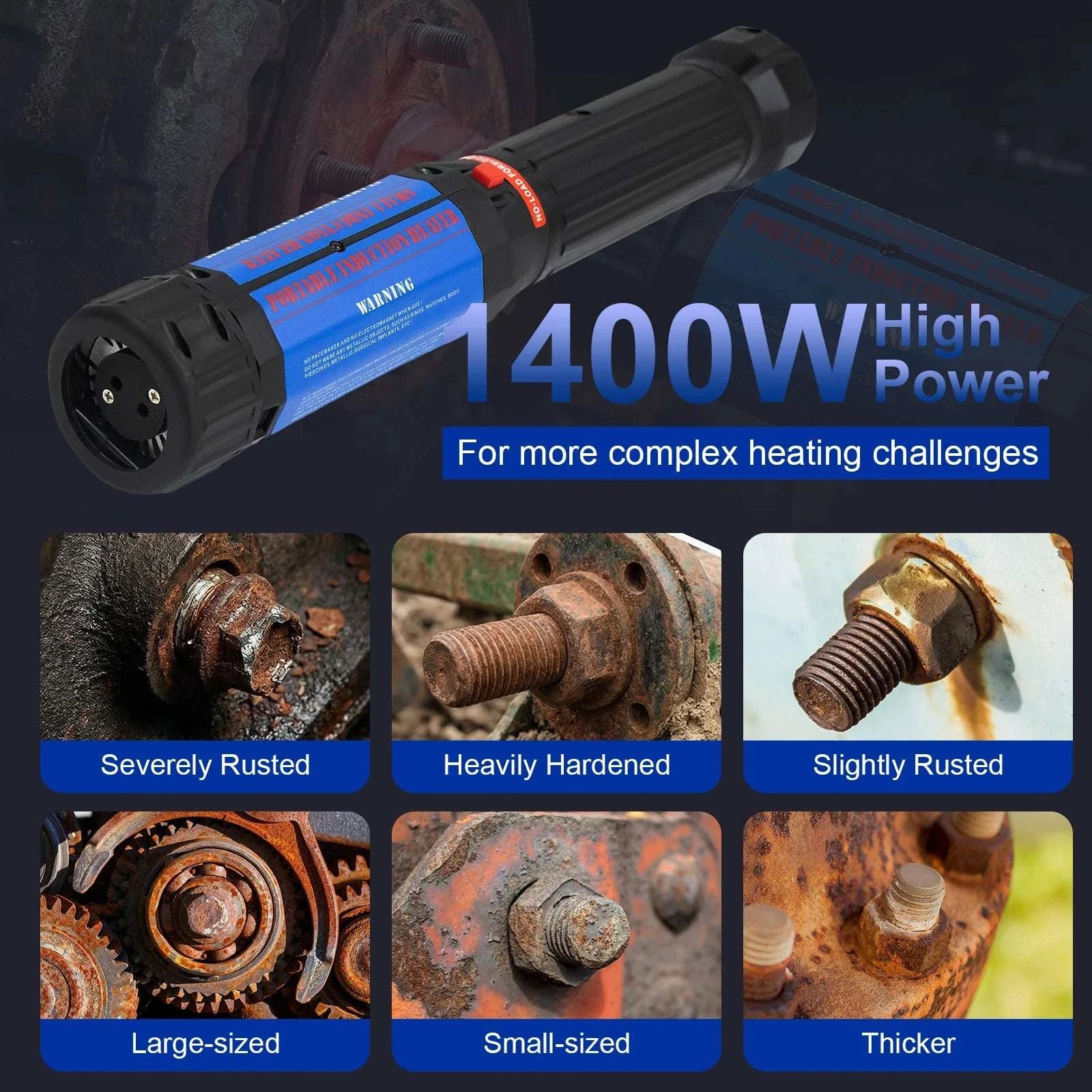 1400W Magnetic Induction Heater Kit for Rusted Bolt Removal-1400W / United States