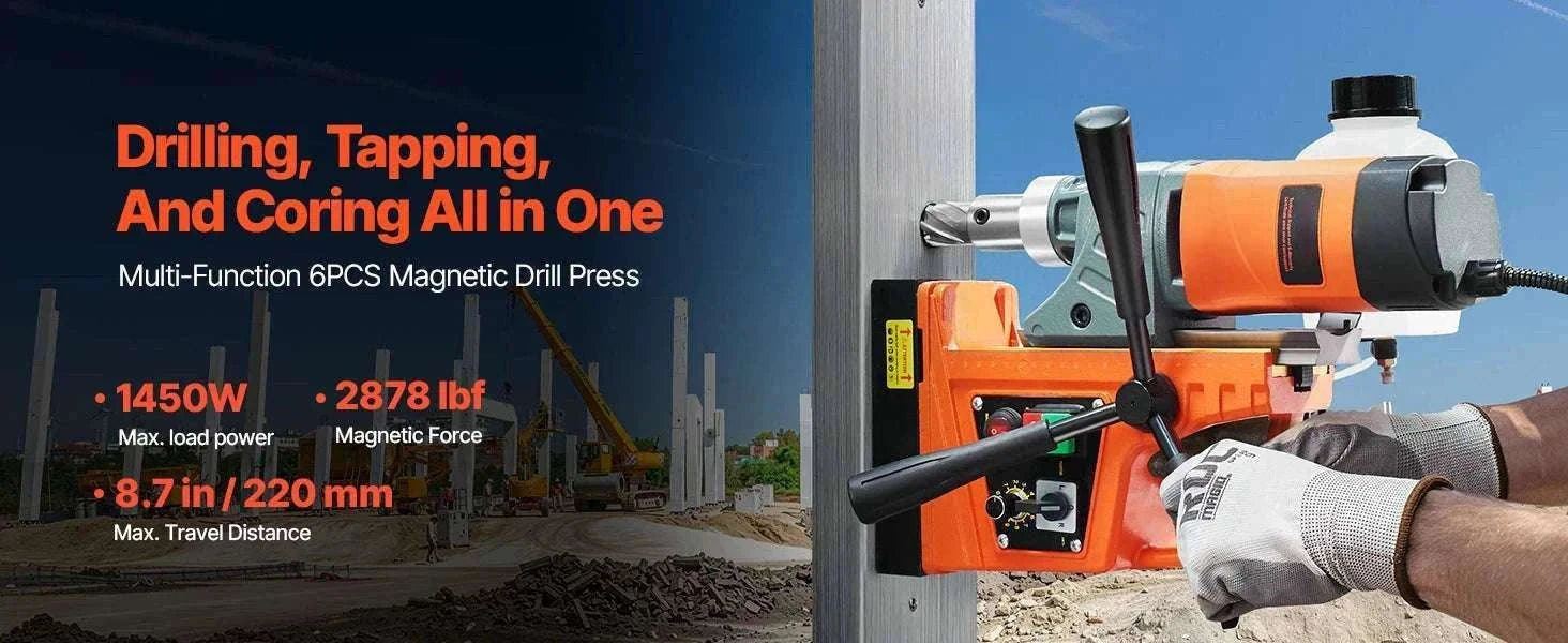 1450W Magnetic Drill Press with 12500N Base and Variable Speed-1450W 2PCs / United States