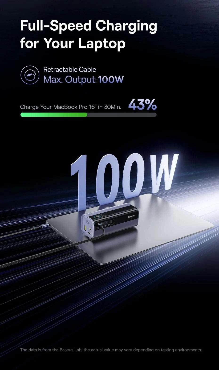145W Fast Charging Power Bank 20000mAh with Retractable USB-C Cable-Grey / 20000mAh / United States