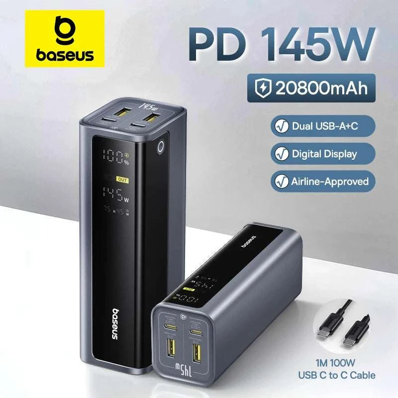 145W Fast Charging Power Bank 20800mAh for Laptops & Phones-145W GR11 Titanium / 20000mAh / Saudi Arabia