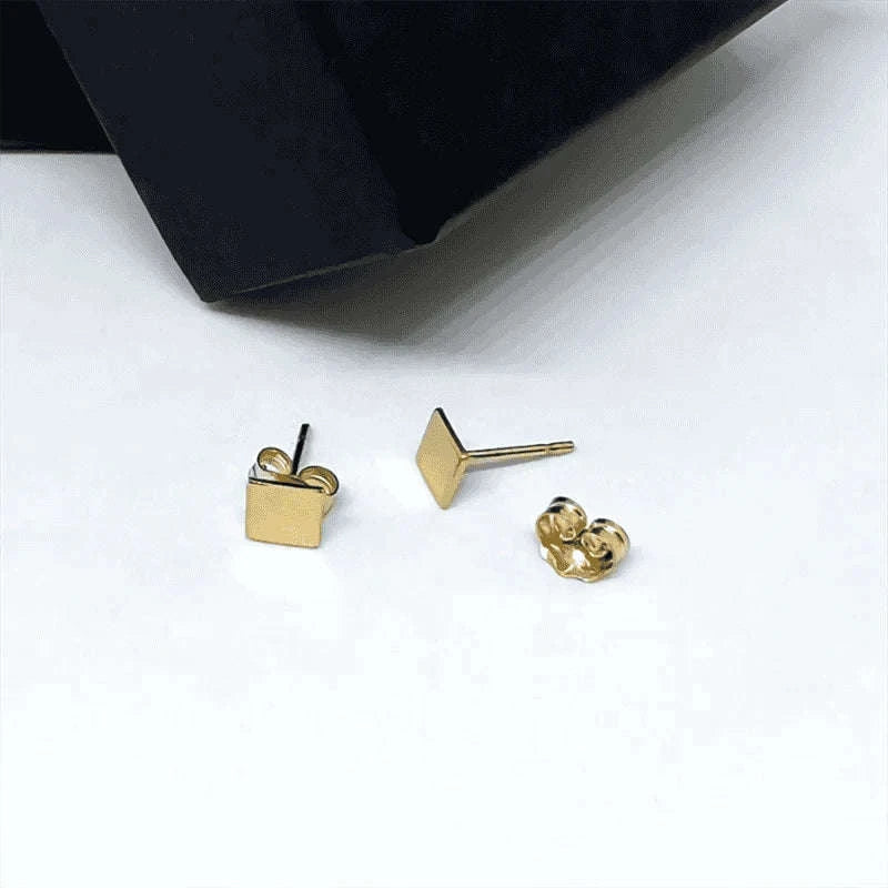 14K Gold Filled Square Stud Earrings, Tarnish Resistant-Default Title