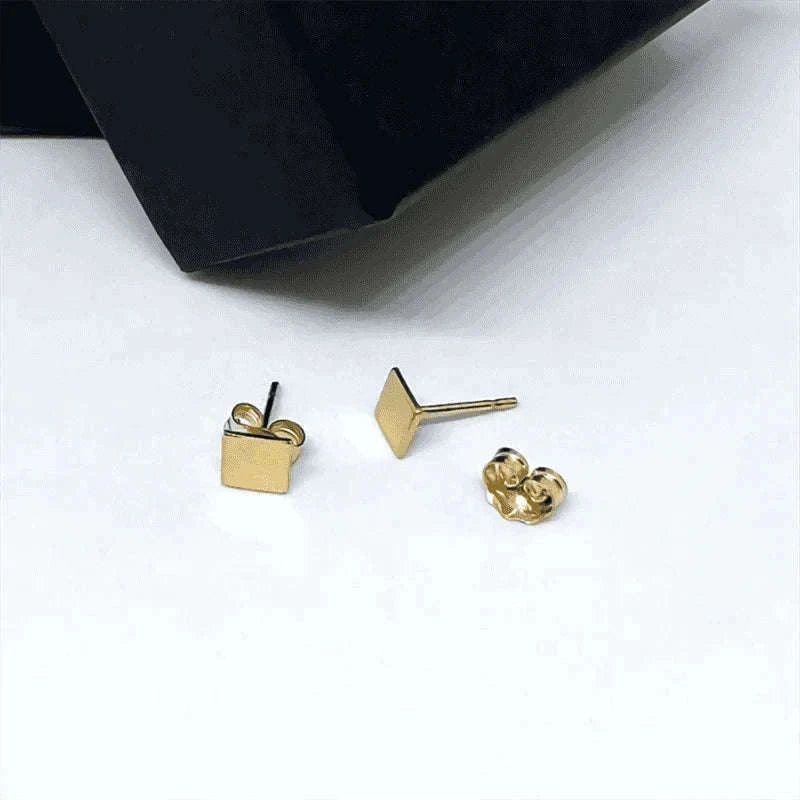 14K Gold Filled Square Stud Earrings, Tarnish Resistant-Default Title