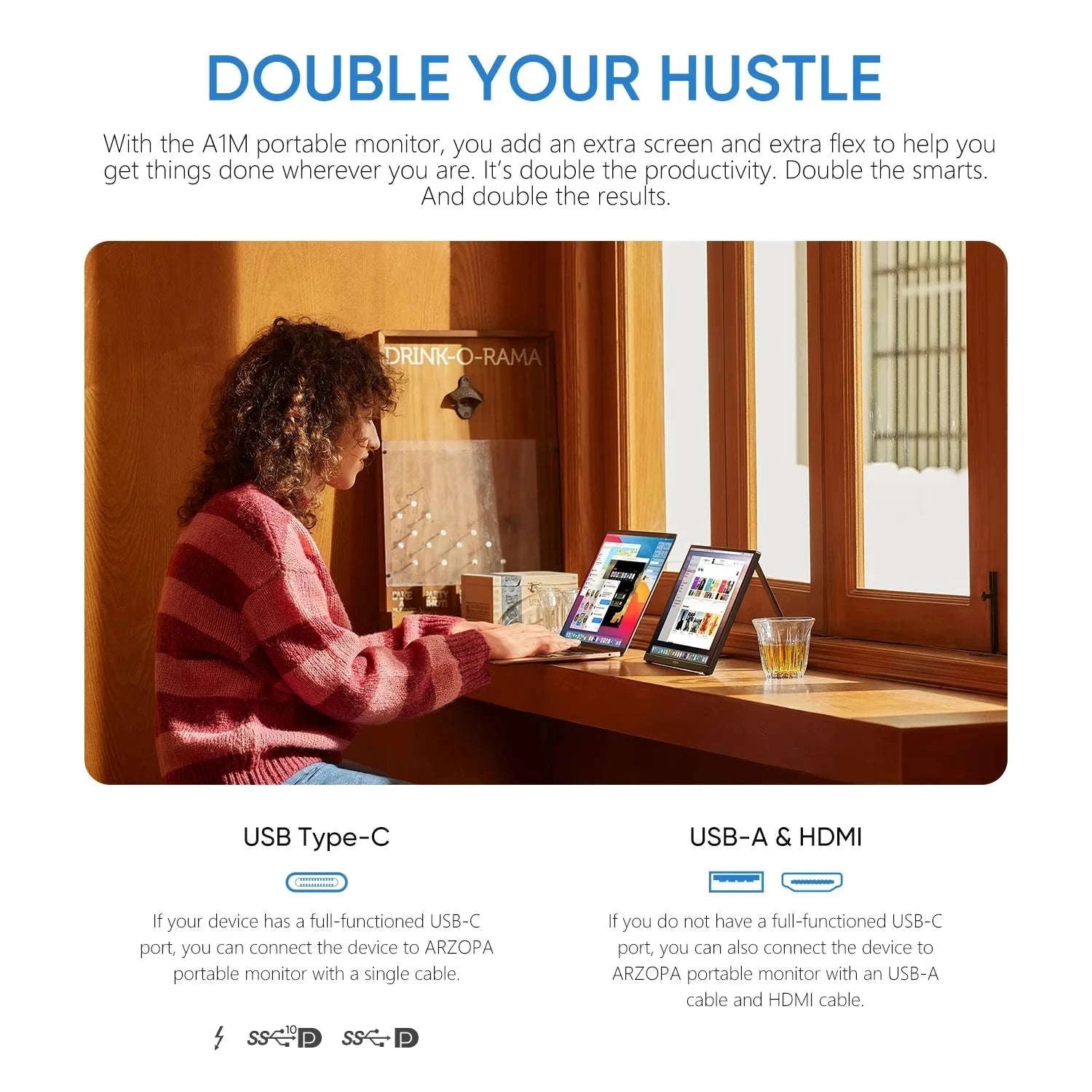 15.6 Inch Portable Monitor FHD 1080P IPS USB-C Mini-HDMI Second Screen-15.6 FHD 1080P A1 / United States
