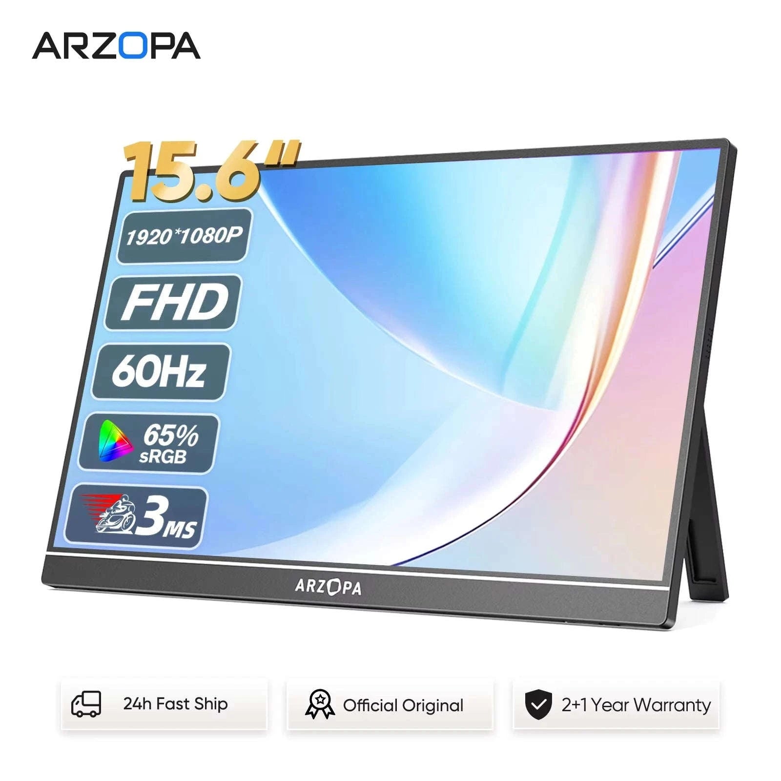 15.6 Inch Portable Monitor FHD 1080P IPS USB-C Mini-HDMI Second Screen-15.6 FHD 1080P A1 / United States
