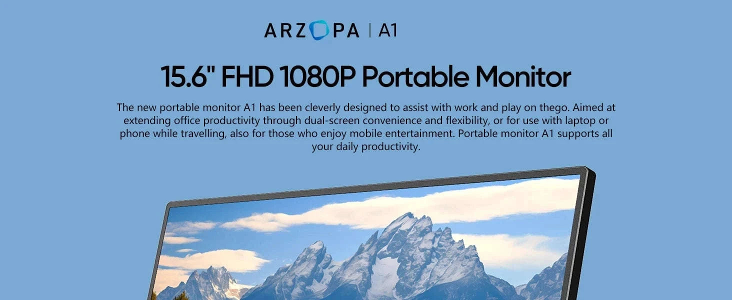 15.6 Inch Portable Monitor FHD 1080P IPS USB-C Mini-HDMI Second Screen-15.6 FHD 1080P A1 / United States