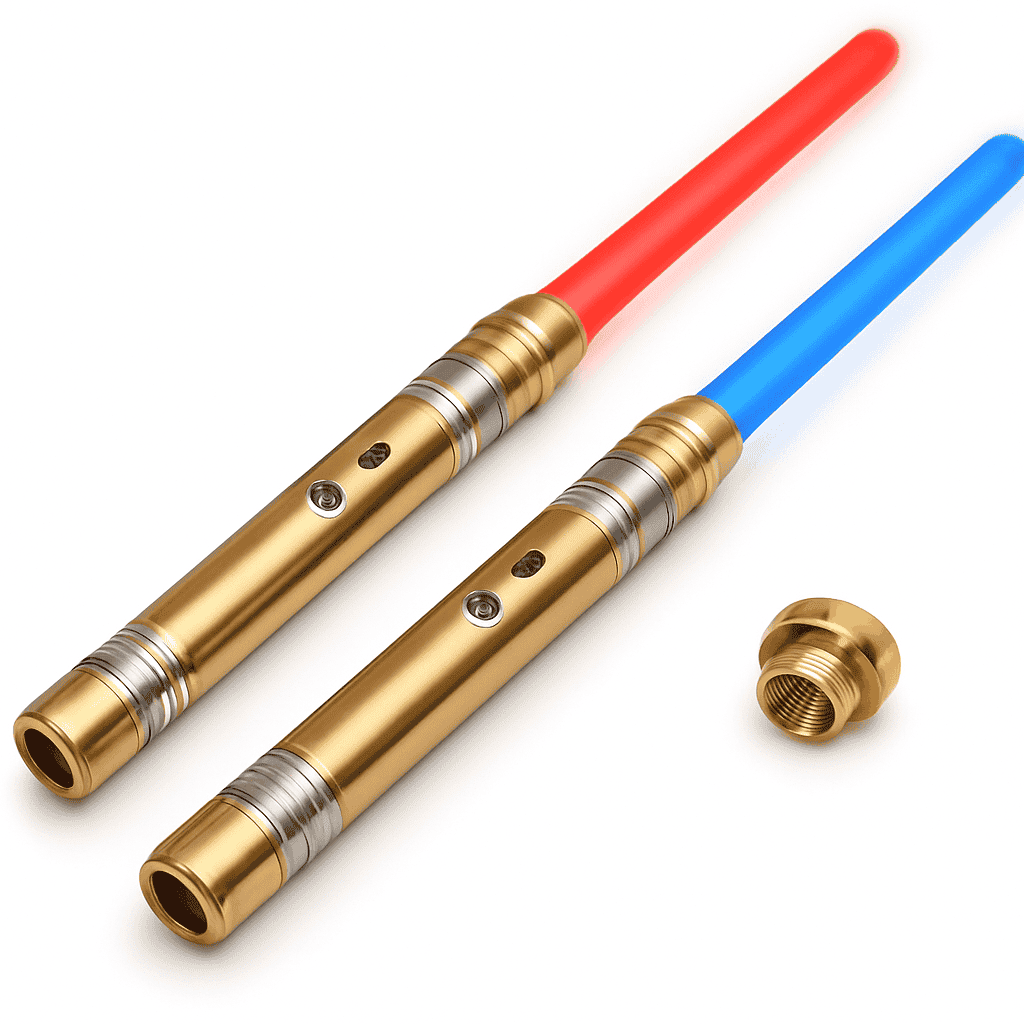 15-Color Light Up Saber Toy with Gravity Sensing Metal Handle-Black-2 Pack / United States