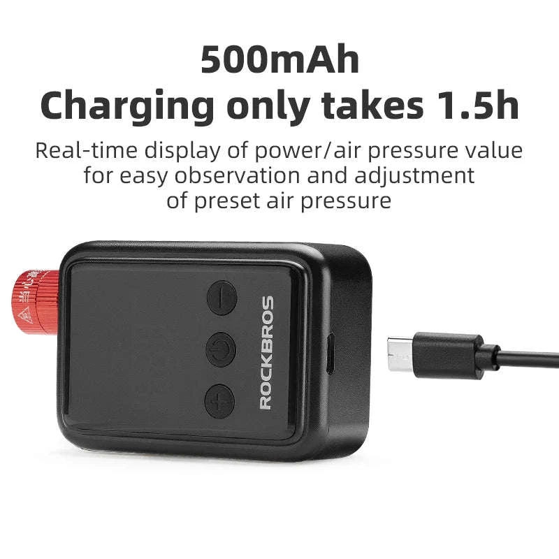 150 PSI Portable Electric Bike Pump with Digital Display Rechargeable-HW-125