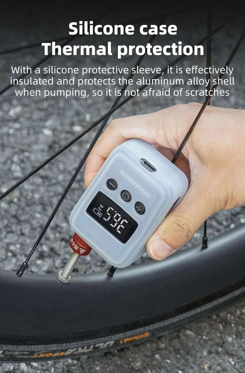 150 PSI Portable Electric Bike Pump with Digital Display Rechargeable-HW-125