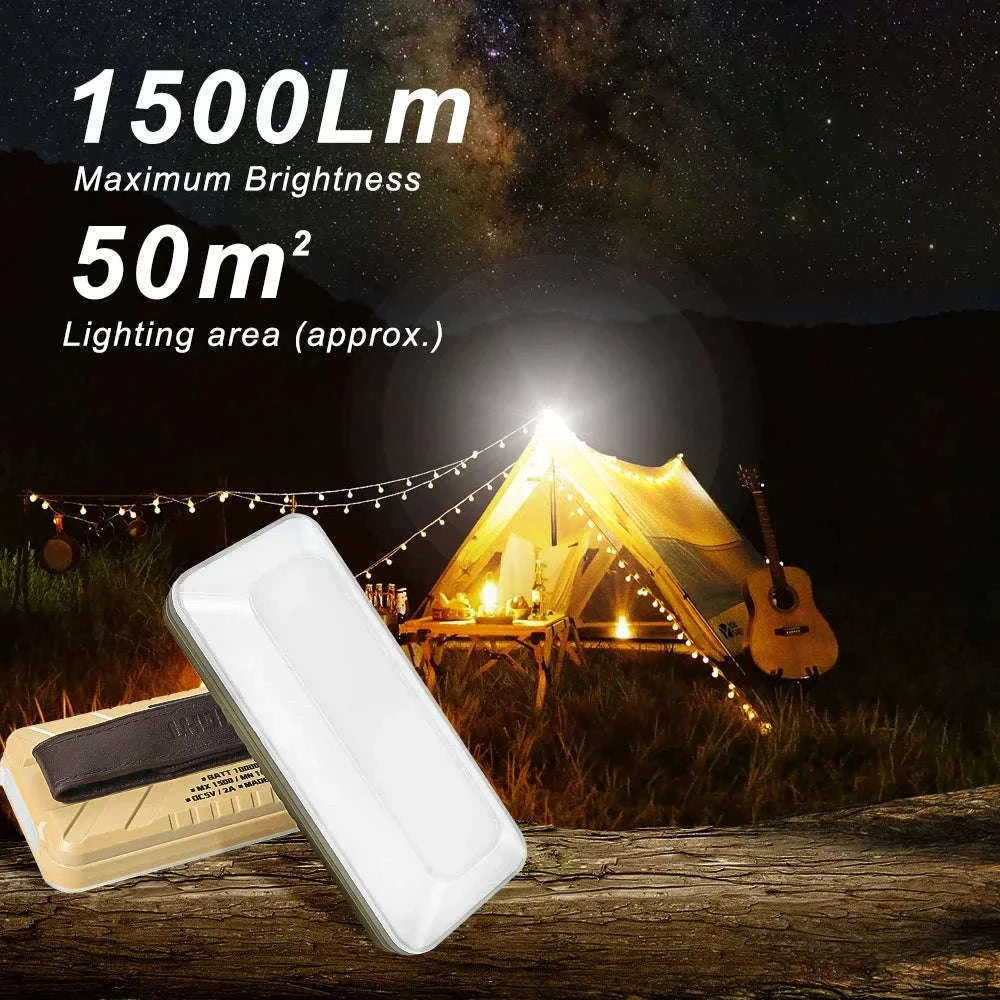 1500LM Portable USB Rechargeable Camping Lantern-Black