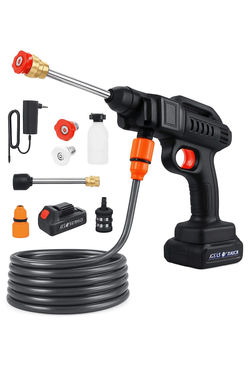 1500W Cordless High Pressure Cleaner Washer for Cars and Outdoor Cleaning-2 Battery / Electric / spain