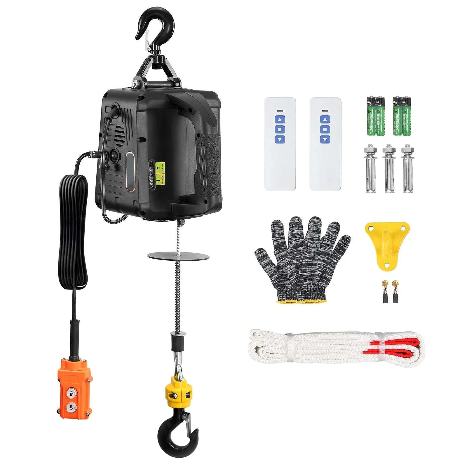 1500W Electric Hoist Winch with Wireless Remote, 1100 lbs Capacity-500-C / CZECH REPUBLIC