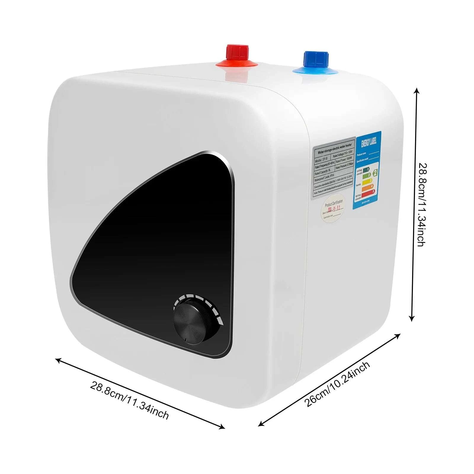 1500W Electric Water Heater with LED Display & Wall Mount Design-United States / WHITE / 110V