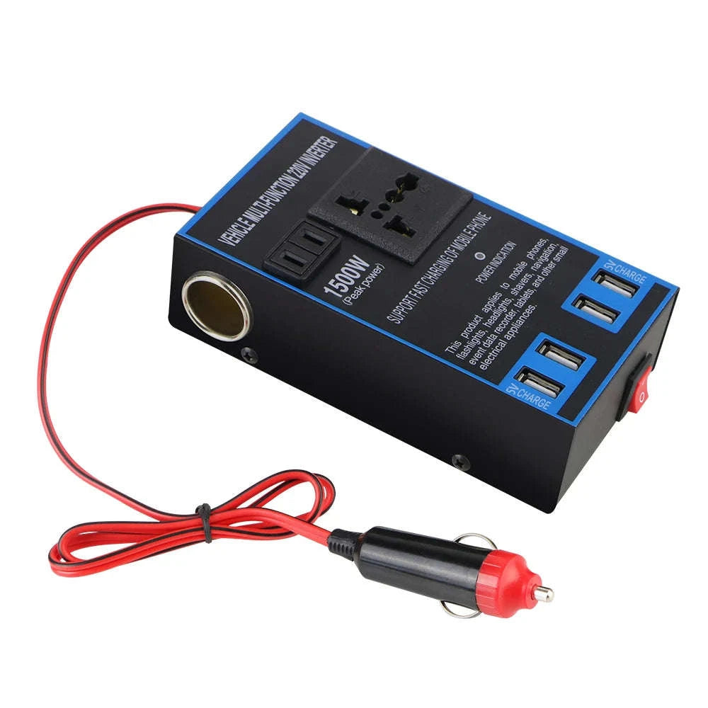 1500W Power Inverter 12V 24V to 110V 220V with USB-black