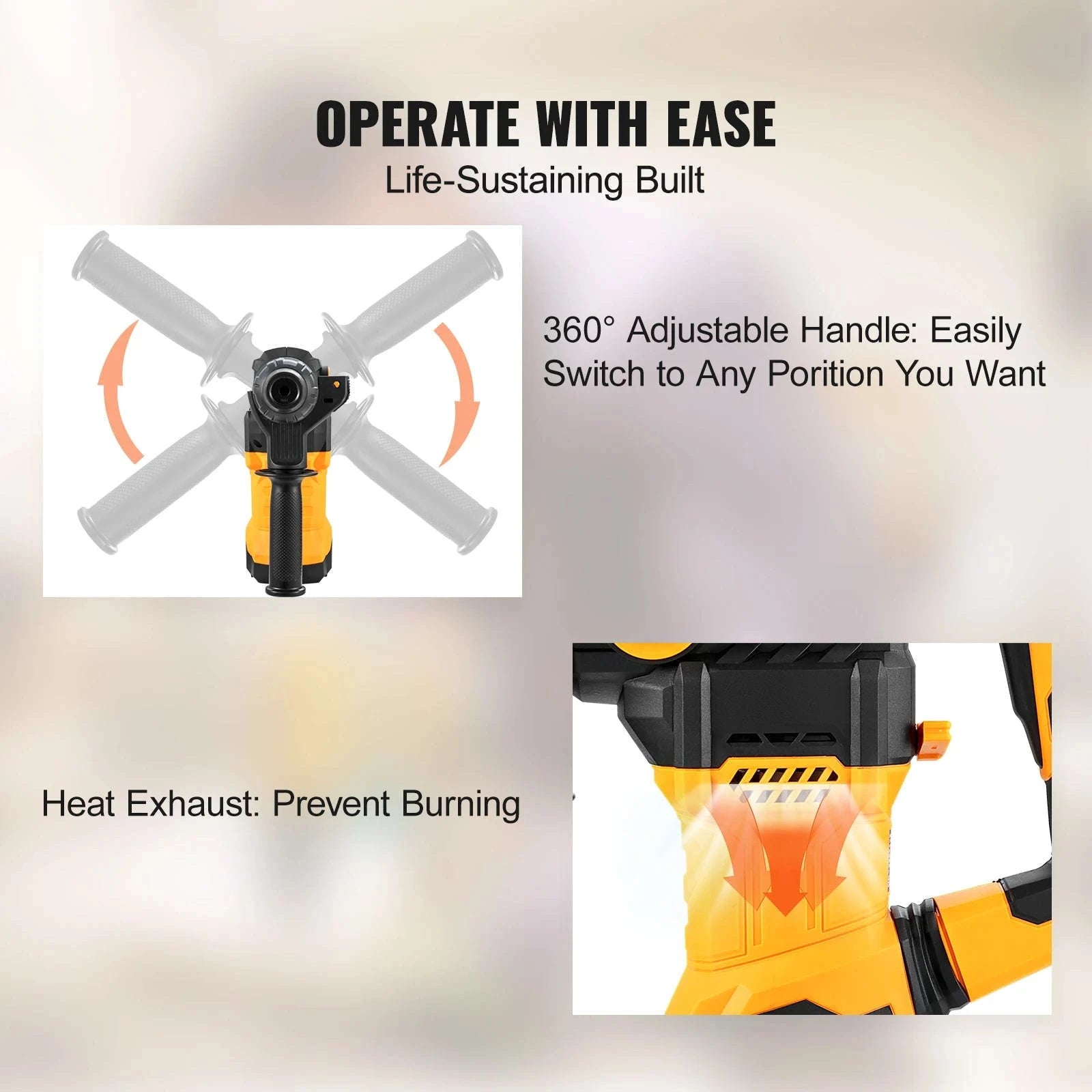1500W Rotary Hammer Drill 32mm 4 Modes Corded Demolition Tool-32mm1500W / United States
