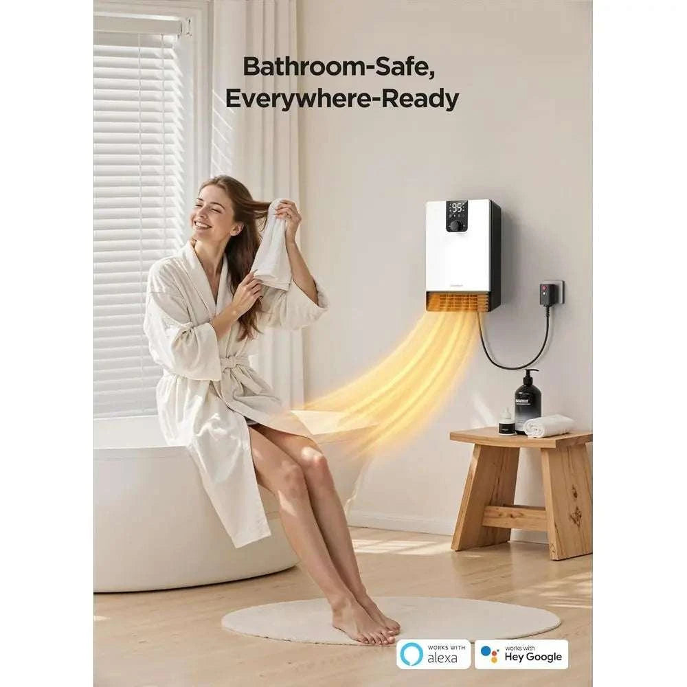 1500W Smart Wall Space Heater with WiFi, Thermostat & Timer-United States