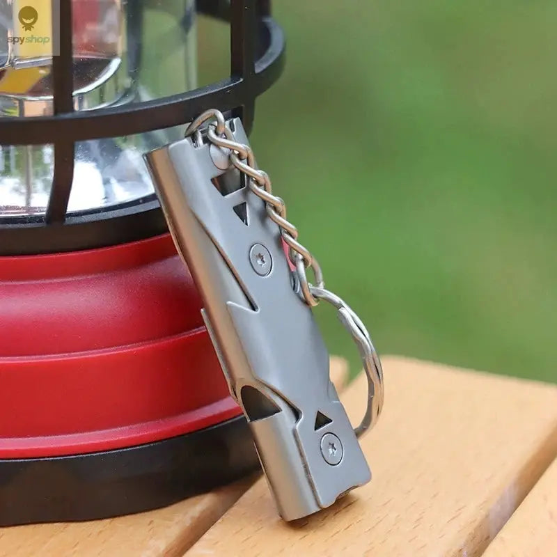 150DB Double Tube High-frequency High Decibel Survival Whistle Outdoor Rescue Steel Metal Survie Accessories Hiking Tool Travel Spy-shop.com