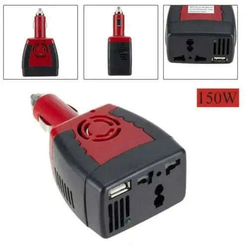 150W Car Power Inverter DC 12V to AC 220V with USB Ports-Default Title