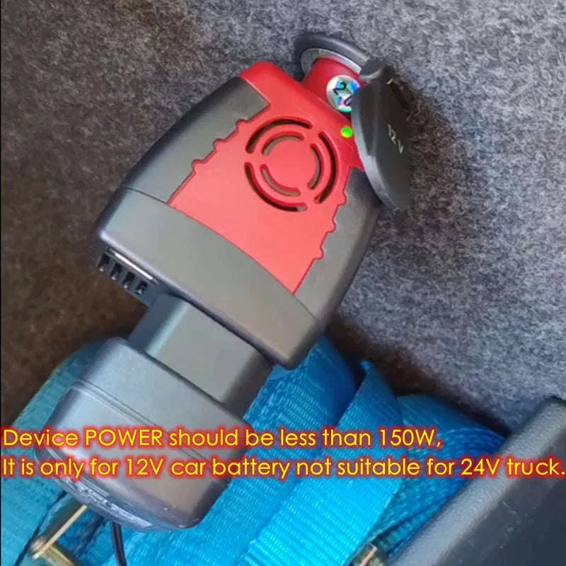 150W Car Power Inverter DC 12V to AC 220V with USB Ports-Default Title