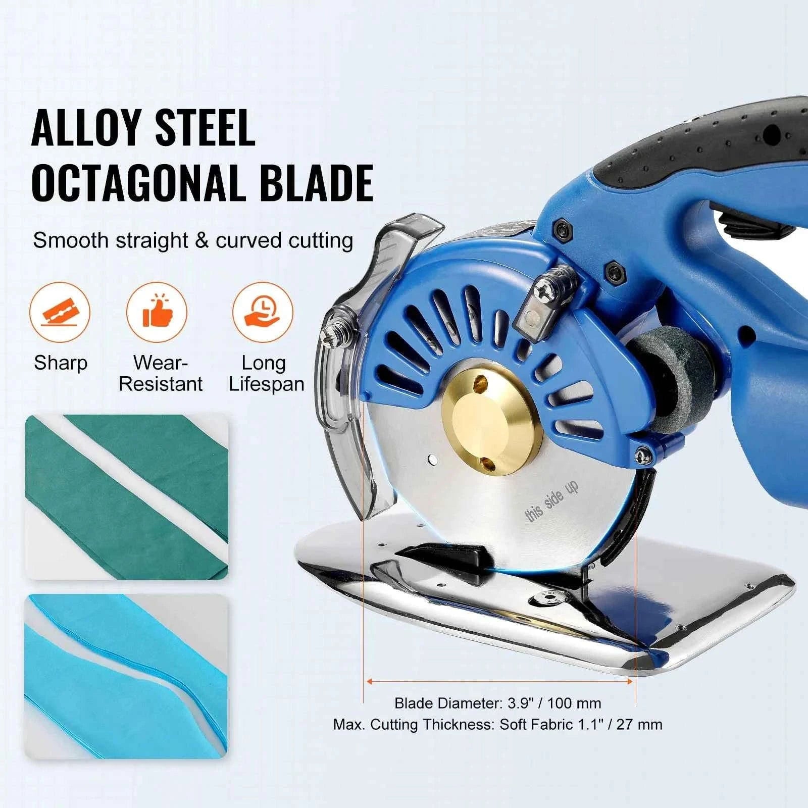 150W Cordless Electric Fabric Cutter, 5-Speed Rotary Cutting Machine-150W 5 Speeds / United States