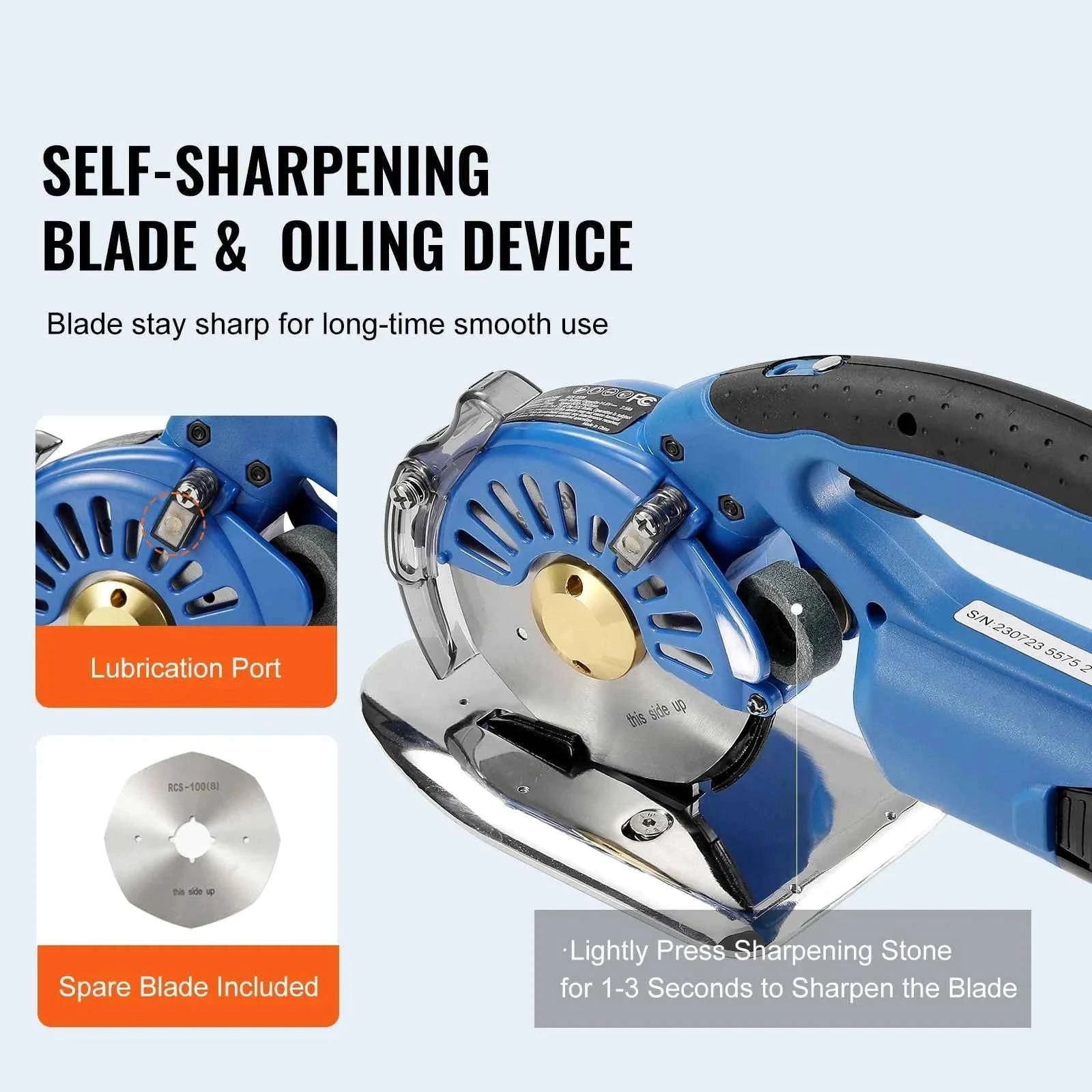 150W Cordless Electric Fabric Cutter, 5-Speed Rotary Cutting Machine-150W 5 Speeds / United States