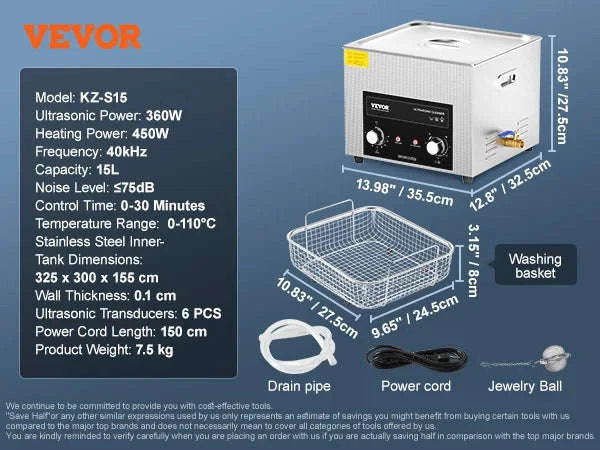 15L 30L Ultrasonic Cleaner with Heater and Timer-15L / Poland