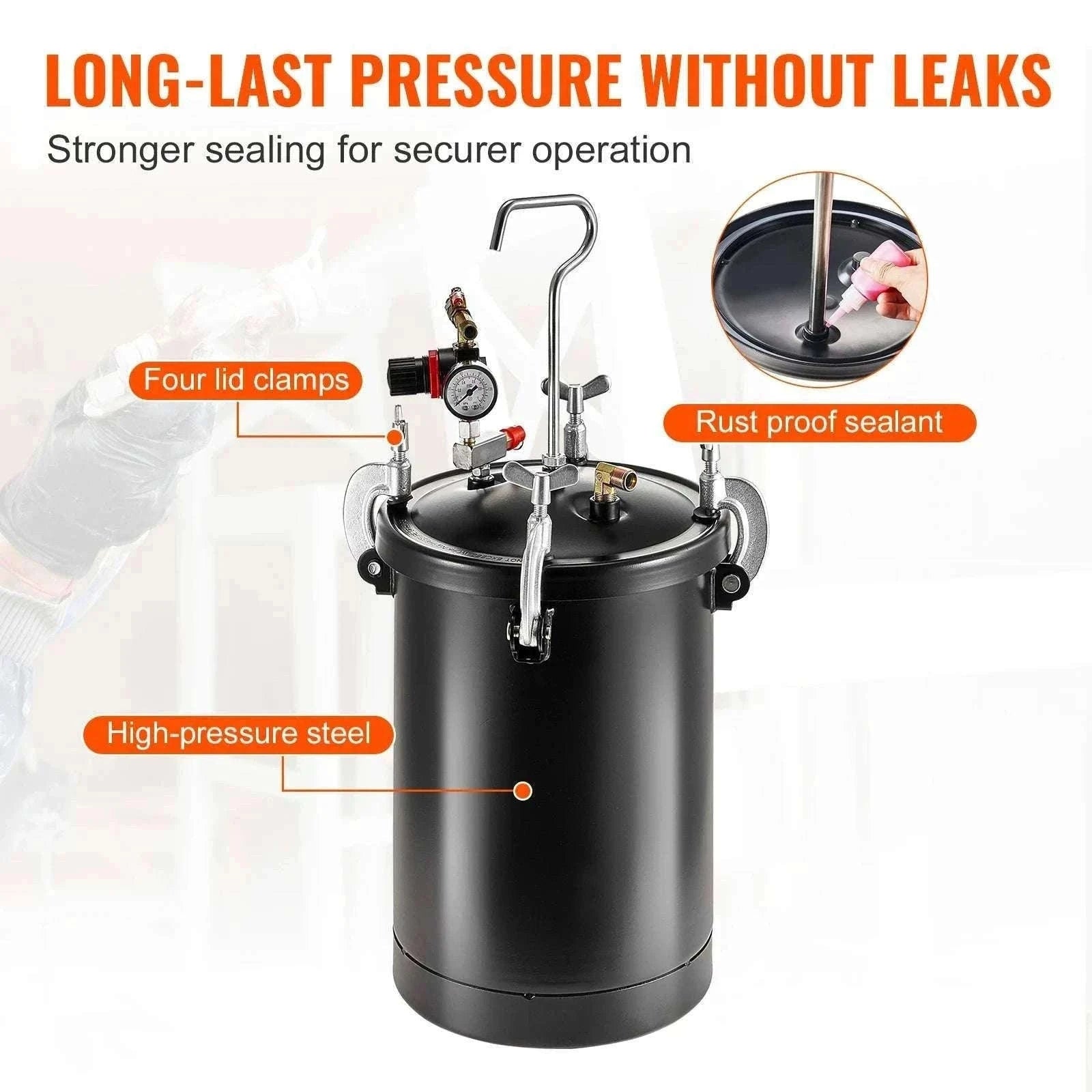 15L Spray Paint Pressure Pot Tank with Gun & Adjustable 60 PSI-20L / spain