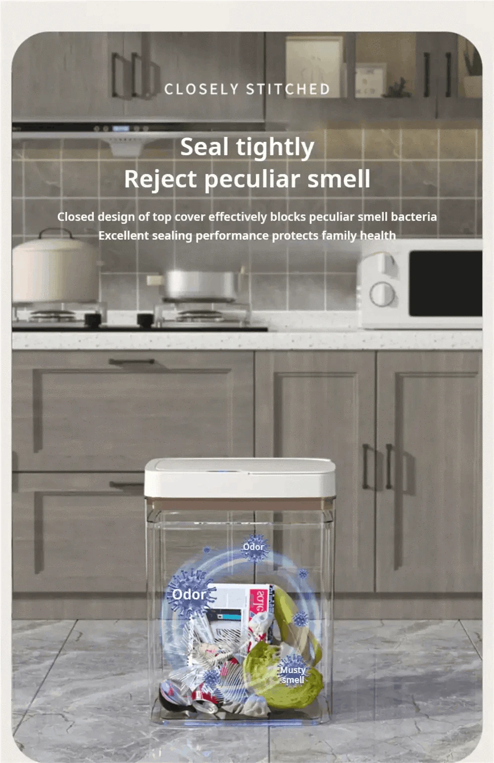 15L Touchless Bathroom Trash Can with Sensor Lid & Auto Bagging-white / 15L