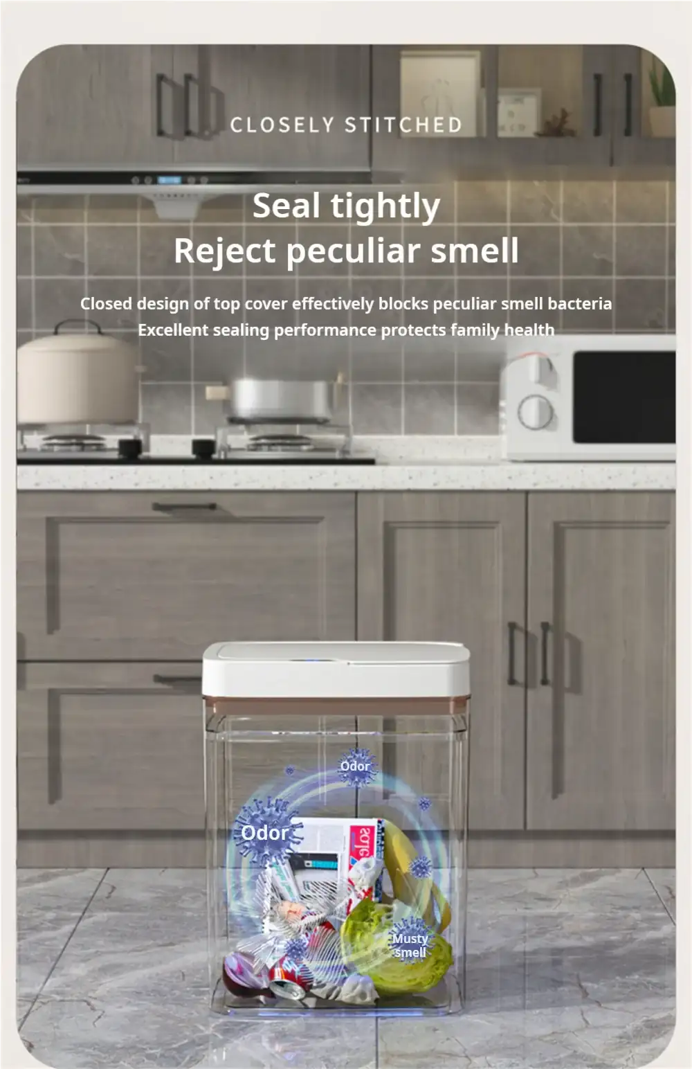 15L Touchless Bathroom Trash Can with Sensor Lid & Auto Bagging-white / 15L