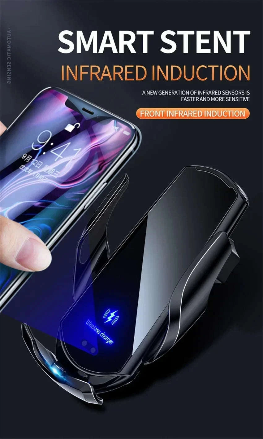 15W Car Magnetic Wireless Charger – Fast Charging Mount-gold with sucker