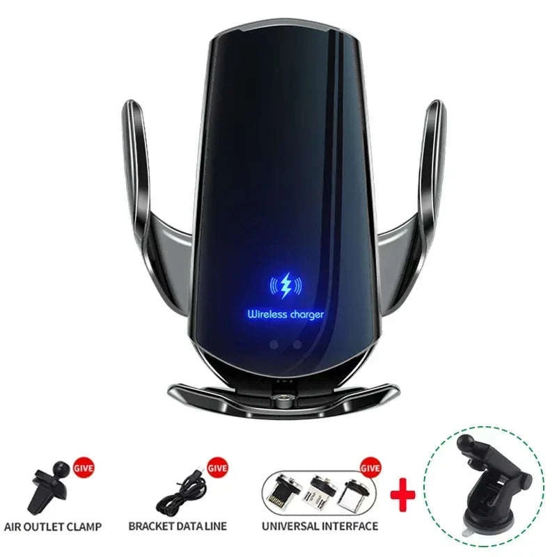 15W Car Magnetic Wireless Charger – Fast Charging Mount-gold with sucker