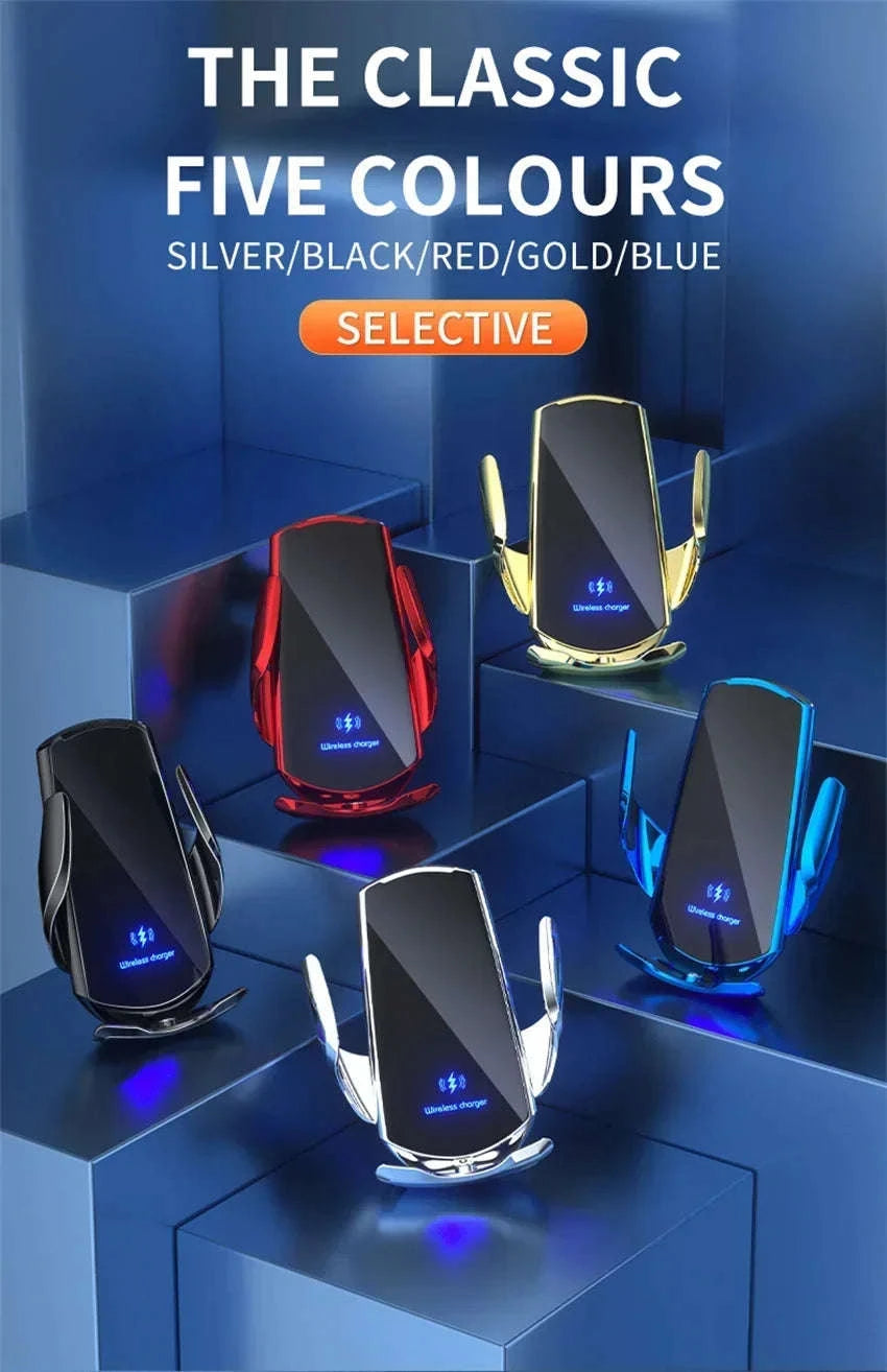 15W Car Magnetic Wireless Charger – Fast Charging Mount-gold with sucker