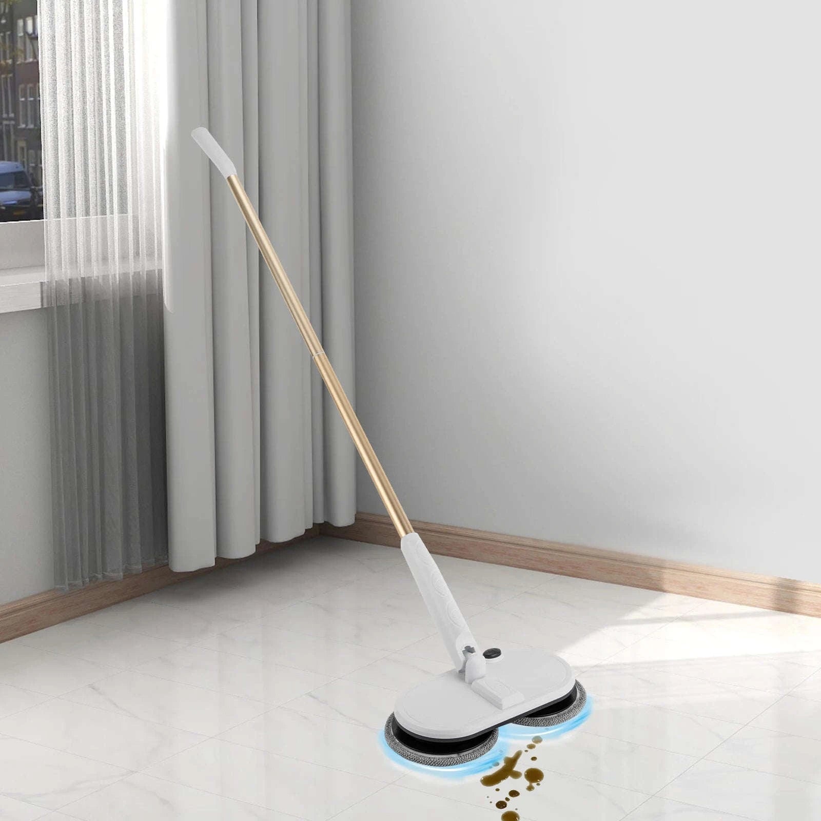 15W Cordless Electric Mop with 60-Minute Battery Life and 150RPM Rotation-United States