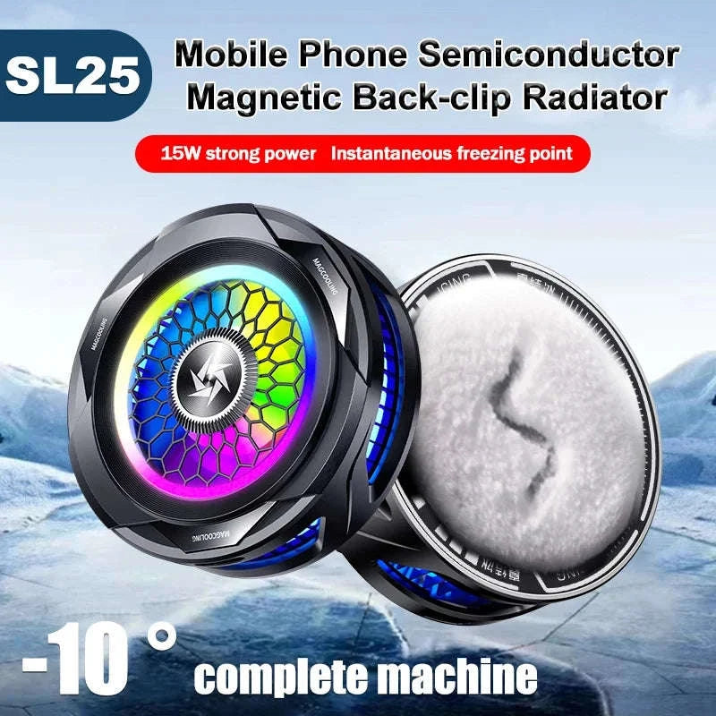 15W Magnetic Back-Clip Ice Cooling Radiator SL25-SL25-Black