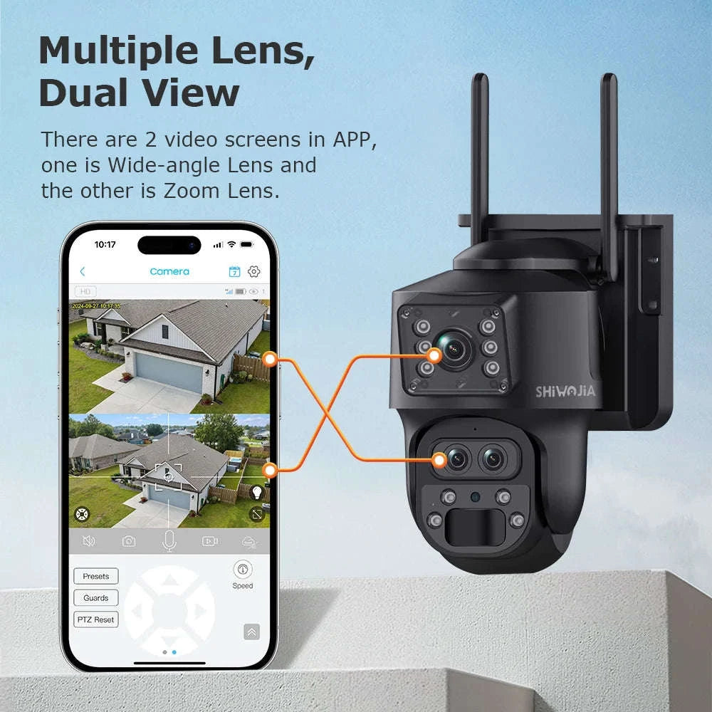 15X Zoom Solar 4G PTZ Security Camera 12MP Three-Lens 360 View-4MP 4G 128GB No ZOOM / China Mainland
