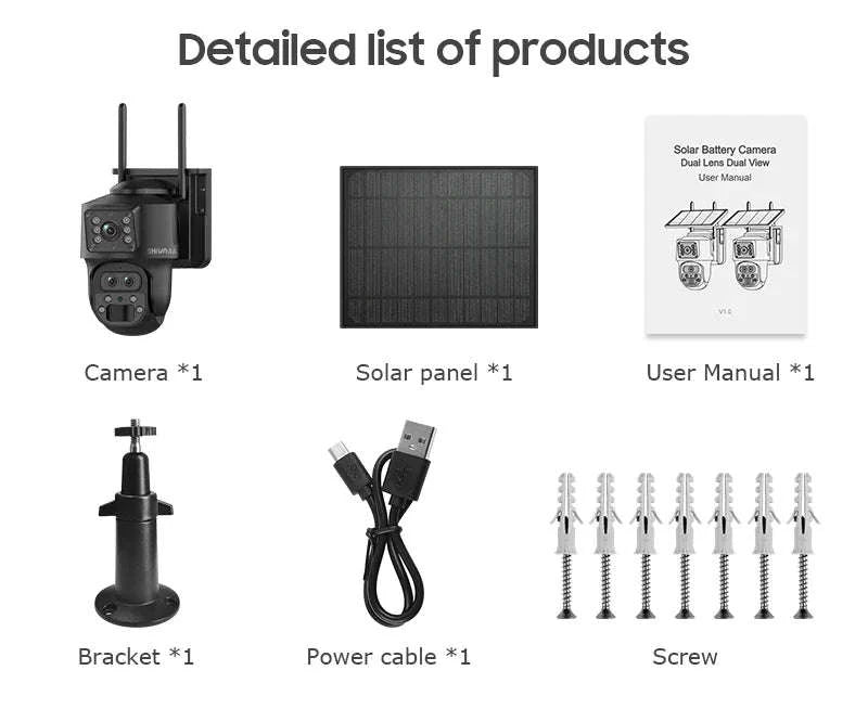 15X Zoom Solar 4G PTZ Security Camera 12MP Three-Lens 360 View-4MP 4G 128GB No ZOOM / China Mainland
