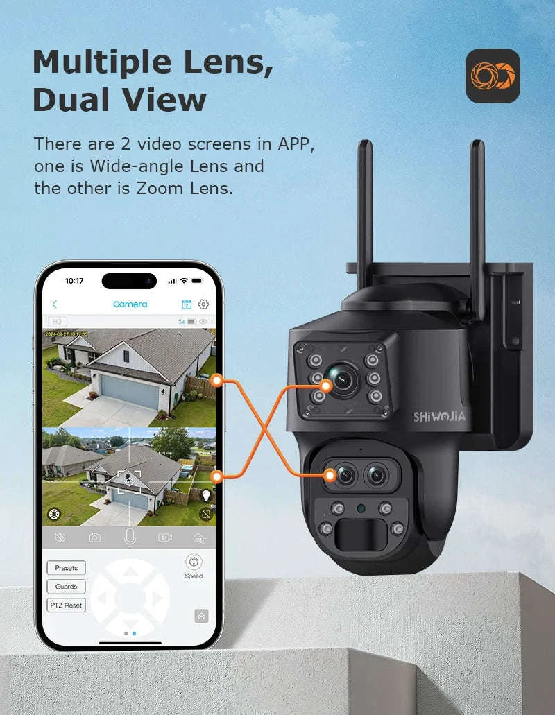 15X Zoom Solar 4G PTZ Security Camera 12MP Three-Lens 360 View-4MP 4G 128GB No ZOOM / China Mainland