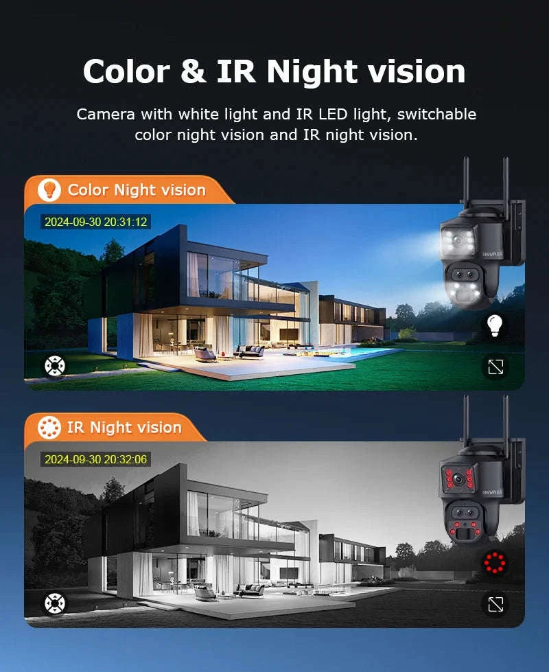 15X Zoom Solar 4G PTZ Security Camera 12MP Three-Lens 360 View-4MP 4G 128GB No ZOOM / China Mainland