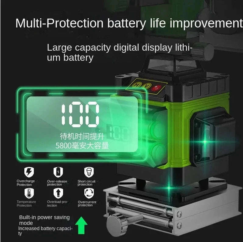 16/12 Lines 4D Green Beam Laser Level for Precise Alignment-Green 8 Line / Poland