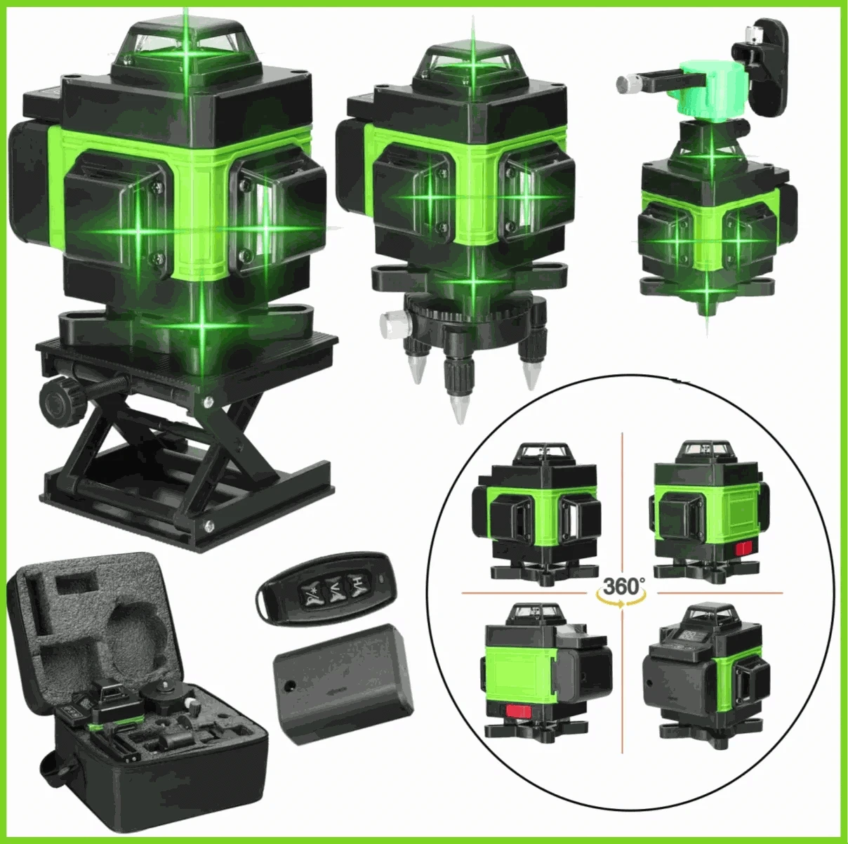 16/12 Lines 4D Green Beam Laser Level for Precise Alignment-Green 8 Line / Poland