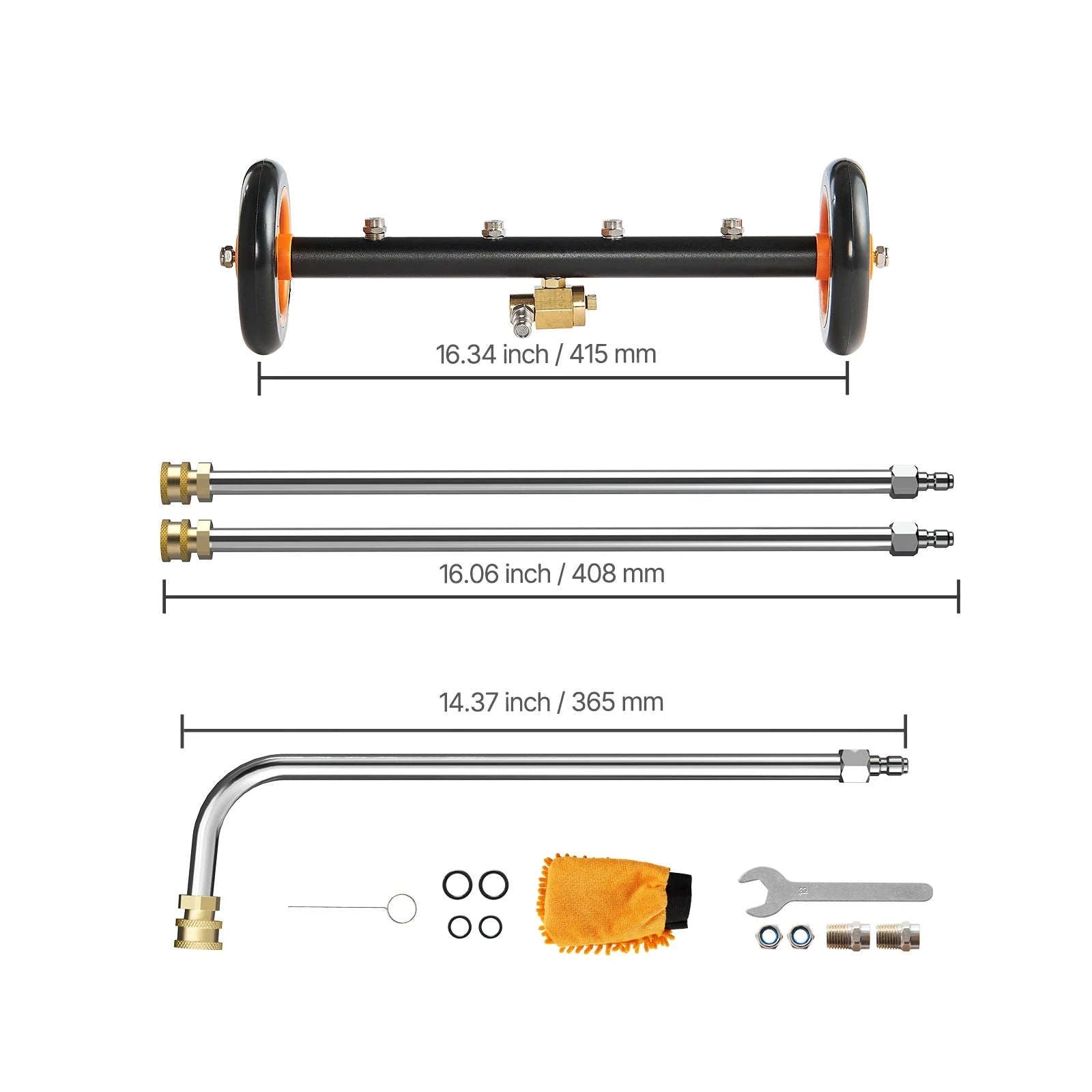 16/24 Inch Pressure Washer Undercarriage Cleaner for Driveway-16in / Poland / Manual