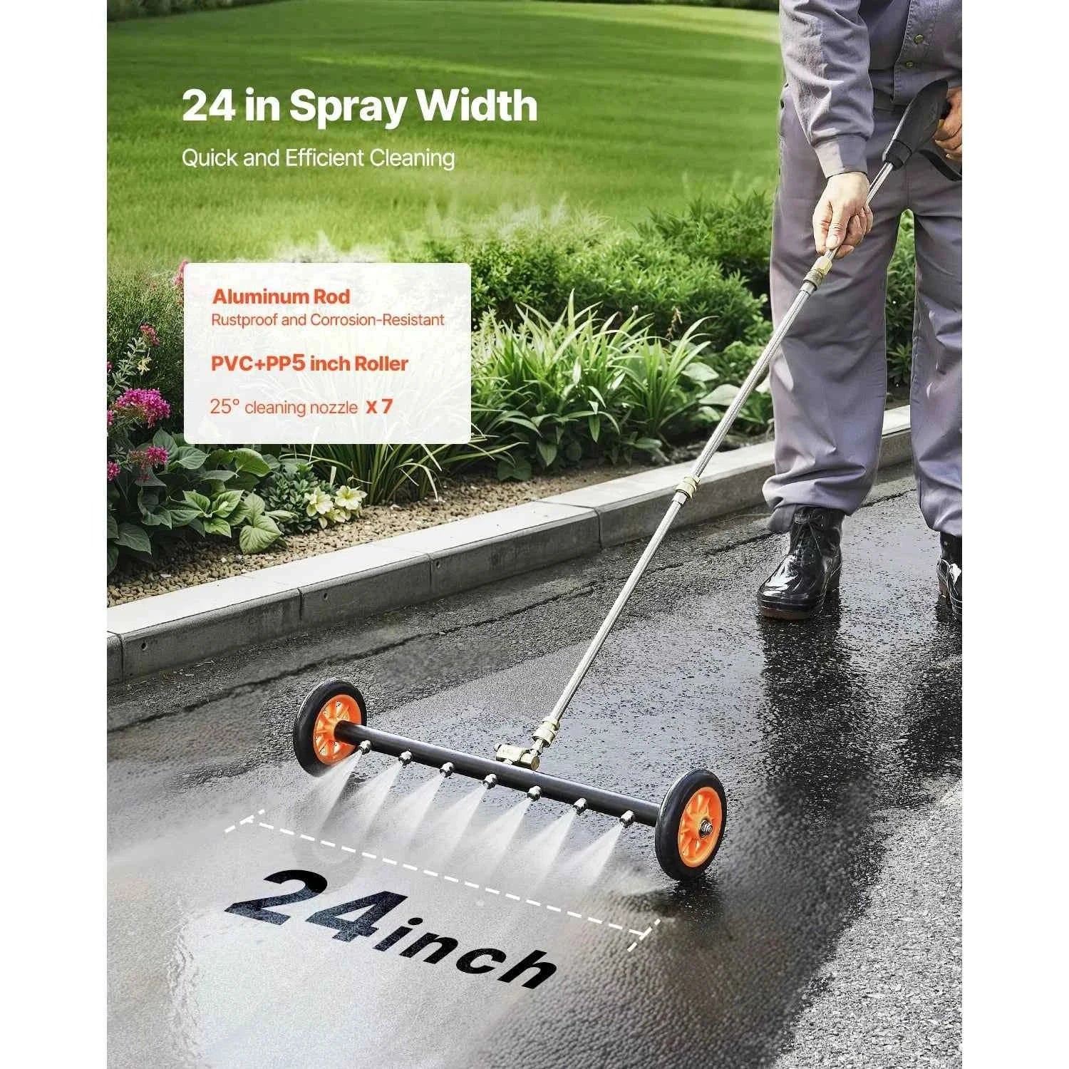 16/24 Inch Pressure Washer Undercarriage Cleaner for Driveway-16in / Poland / Manual