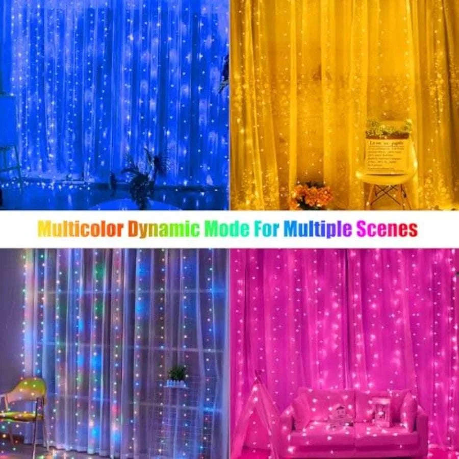 16 Color Curtain Lights 400 LED Twinkle Backdrop with Remote-United States