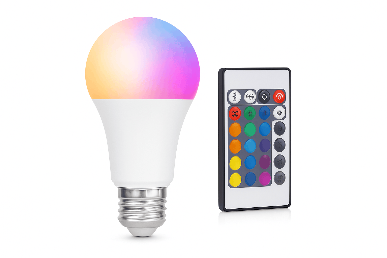 16-Color RGB LED Bulb with E27 Base and Remote Control-1pc