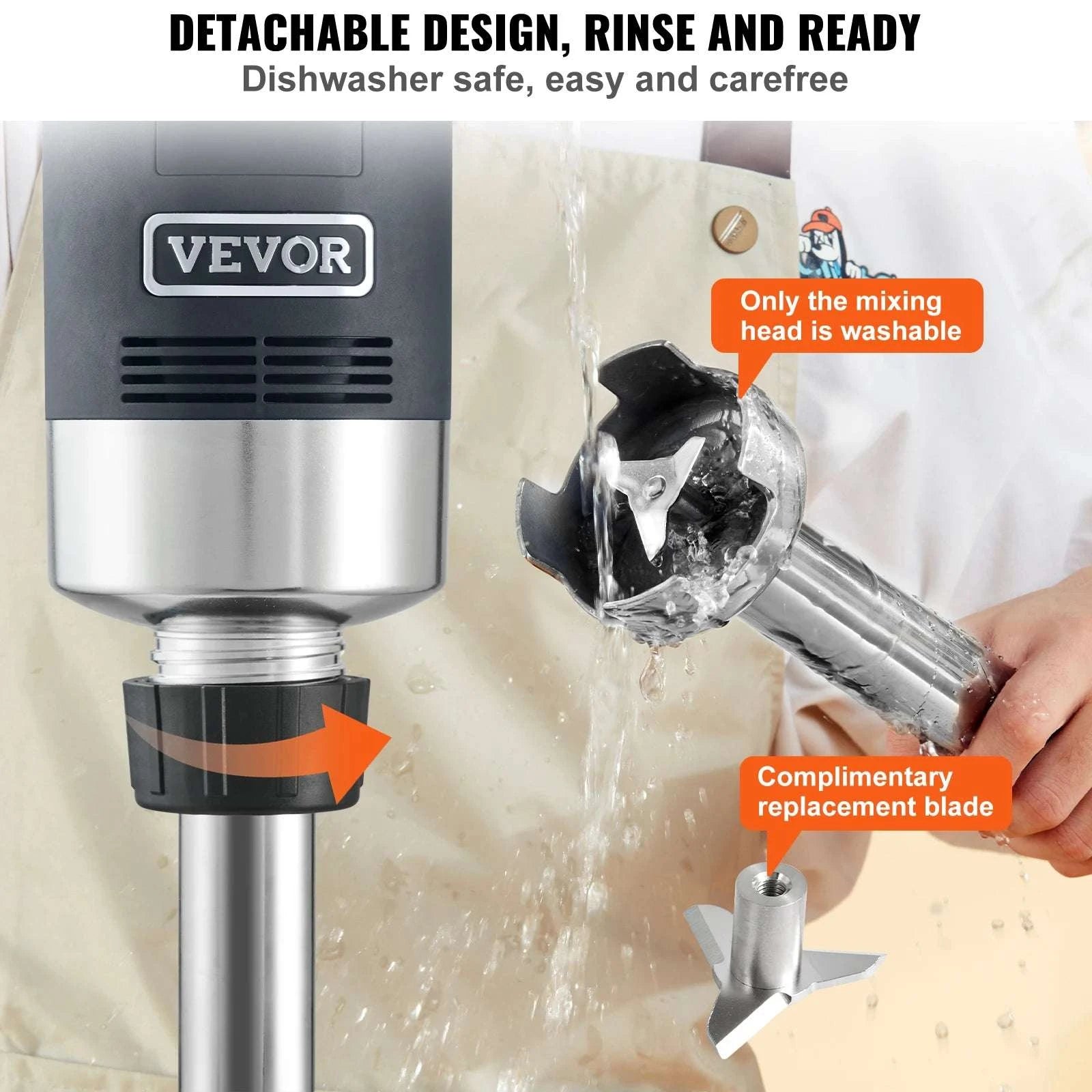 16" Commercial Immersion Blender 750W Heavy Duty Hand Mixer-750w16in / United States