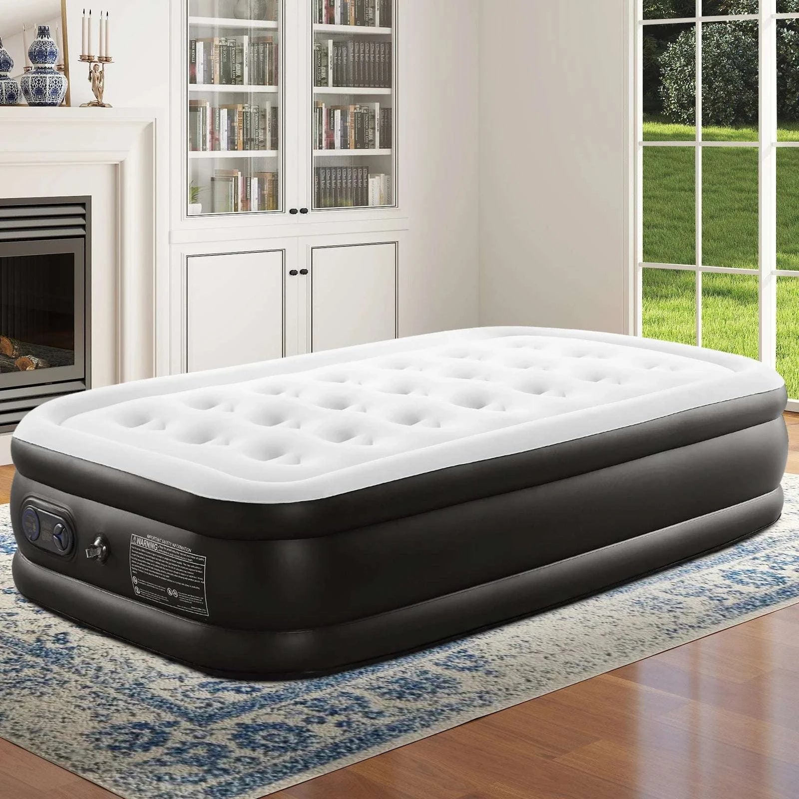 16" Double Height Air Mattress with Built-In Pump, 660 lb Capacity-16 Inch Queen / United States