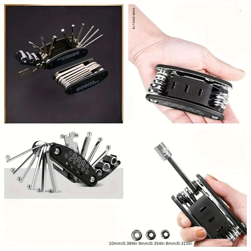 16-in-1 Socket Wrench Set with Rotating Head for Easy Repairs-grey